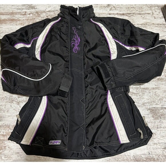 Vintage Castle X Snowmobile Jacket Womens Size L Bomber Coat Embroidered 90s Y2K - Picture 1 of 16